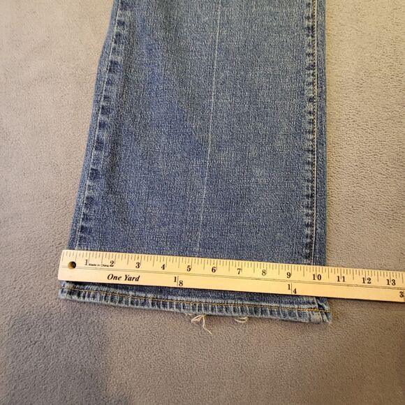 Mossimo Jeans Womens 16 Blue Medium Washed Distressed Flared Y2K Grunge - Picture 4 of 10
